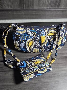 Vera Bradley “Ellie Blue” mini Frankie crossbody and pouch